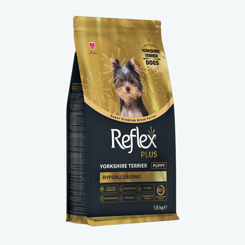 غذا خشک سگ رفلکس پلاس یورکشایر تریر Reflex Yorkshire Puppy وزن 1.5KG