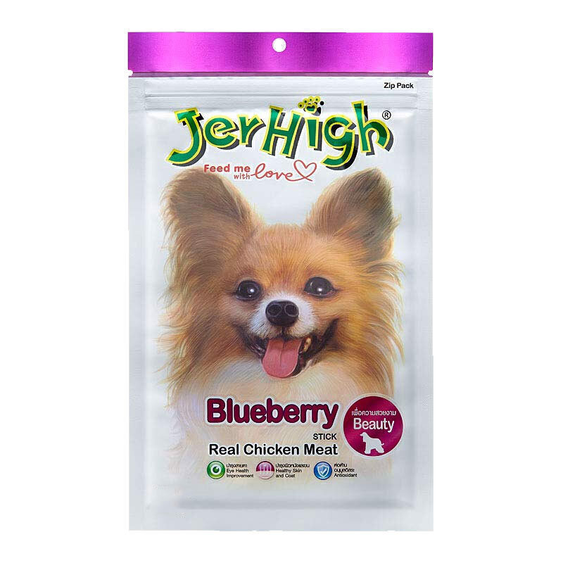 تشویقی سگ جرهای با طعم بلوبری Jerhigh Blueberry وزن 70GR