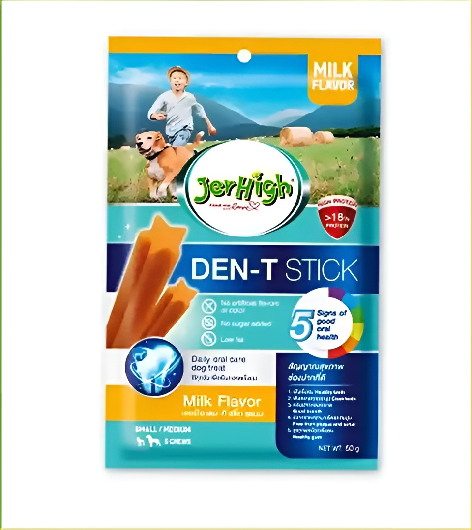 تشویقی سگ جرهای طعم شیری Jerhigh DEN-T Stick Milky وزن ۶۰ گرم
