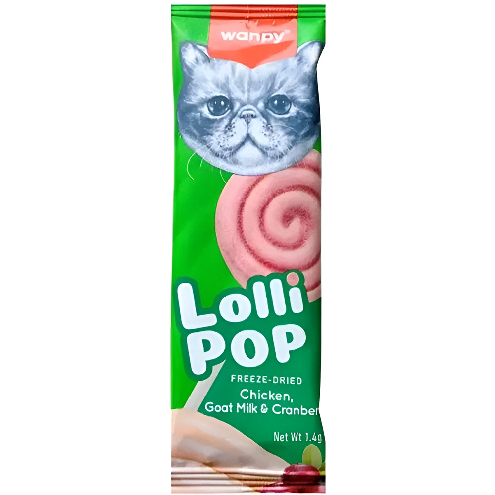 آبنبات گربه ونپی با طعم مرغ، شیر بز و کرن‌بری وزن 14GR